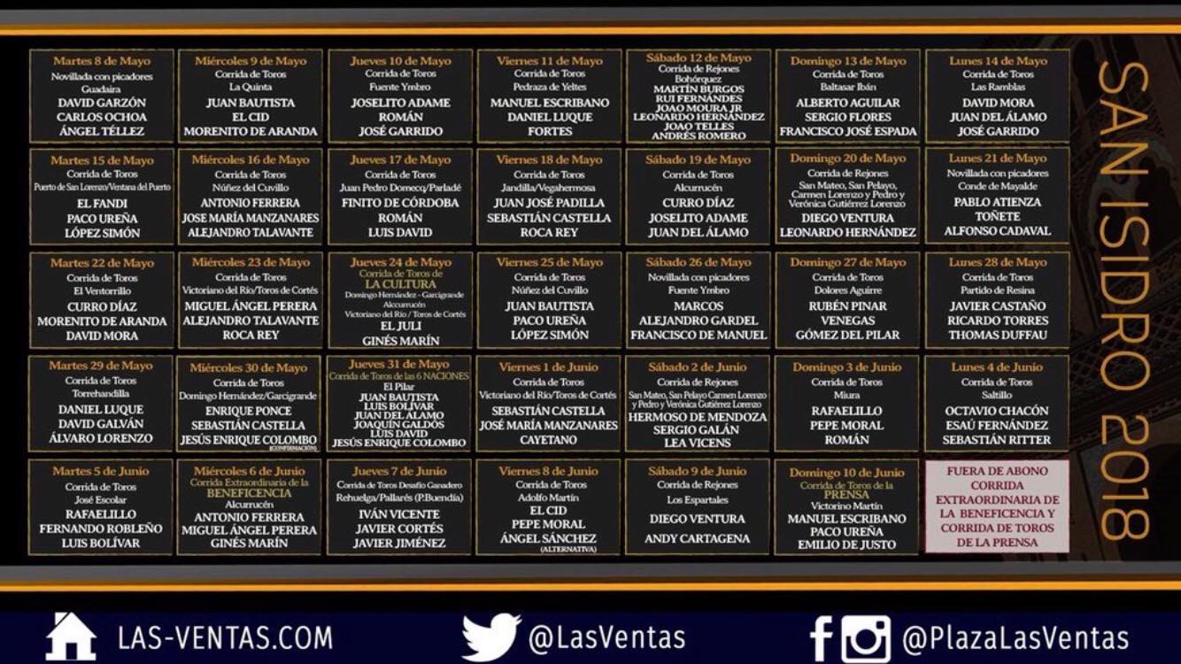 MADRID – Les cartels officiels 2018