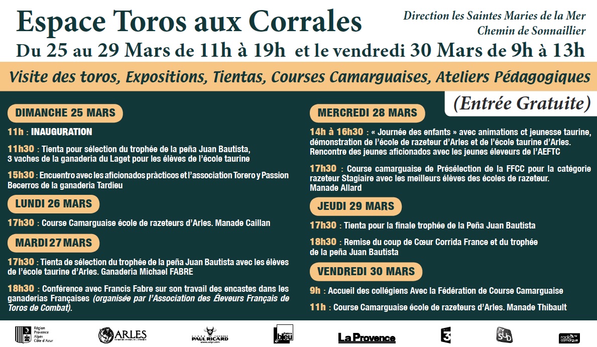 ARLES – Espace Toros aux Corrales du 25 au 30 mars 2018