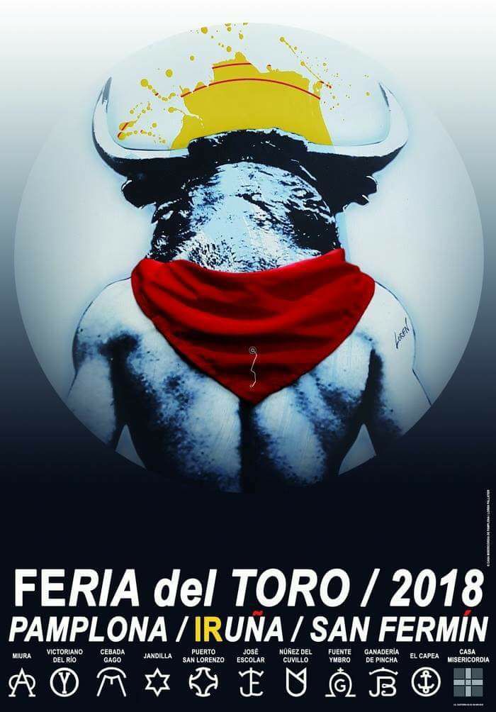 PAMPLONA SAN FERMIN 2018 – Un minotaure de l’artiste Loren annonce la « Feria del toro 2018 »