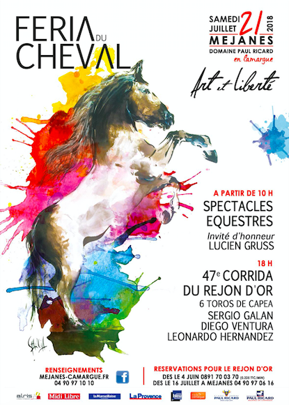 MEJANES – Le cartel officiel et l’affiche de la Féria du Cheval 2018