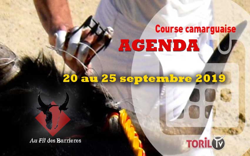 L’agenda Course Camarguaise du 20 au 25 septembre 2019 – AU FIL DES BARRIERES